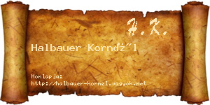 Halbauer Kornél névjegykártya