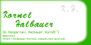 kornel halbauer business card